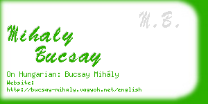 mihaly bucsay business card